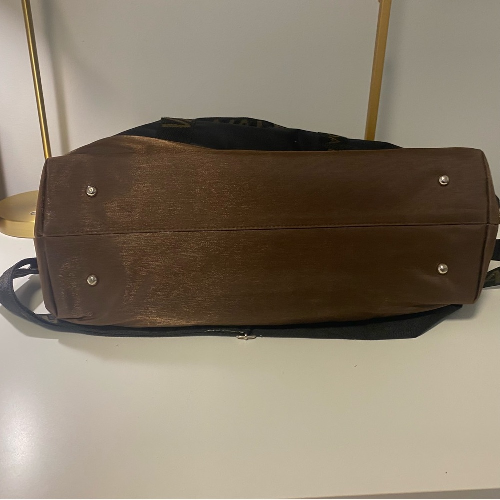 Valentino Rossa Black and Brown Travel Tote Bag with Crossbody - Picture 9 of 14